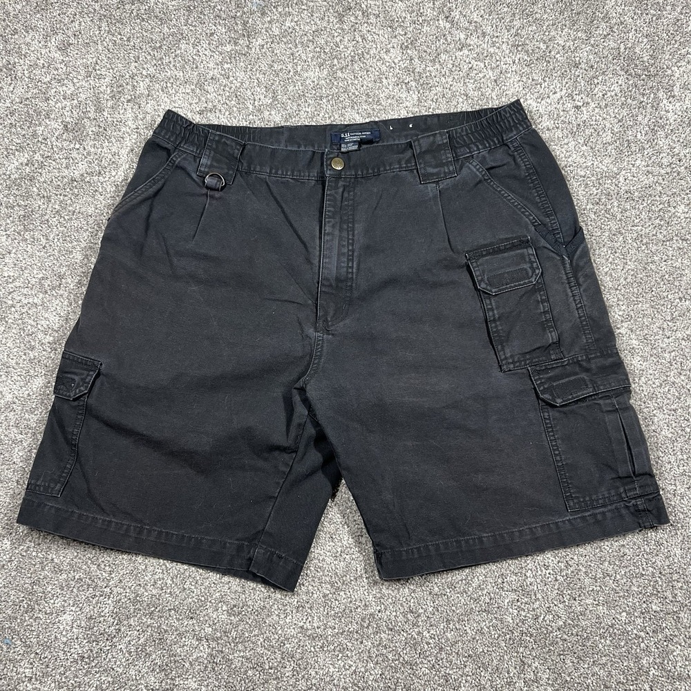 5.11 Tactical Series Cargo Shorts Mens 38 Cotton Canvas Black Wash Utility